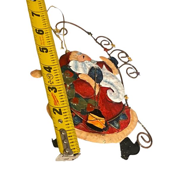 Vintage 1990s 3D Tin Metal 7" Santa Claus Christmas Ornament - Picture 6 of 7